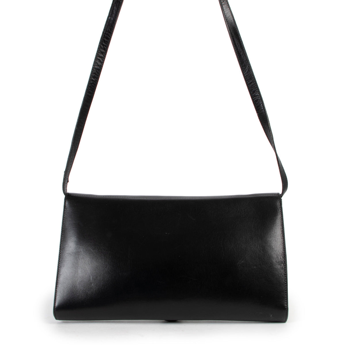 Delvaux Smooth Black Crossbody Clutch Bag
