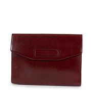 Delvaux Burgundy Smooth Leather Clutch
