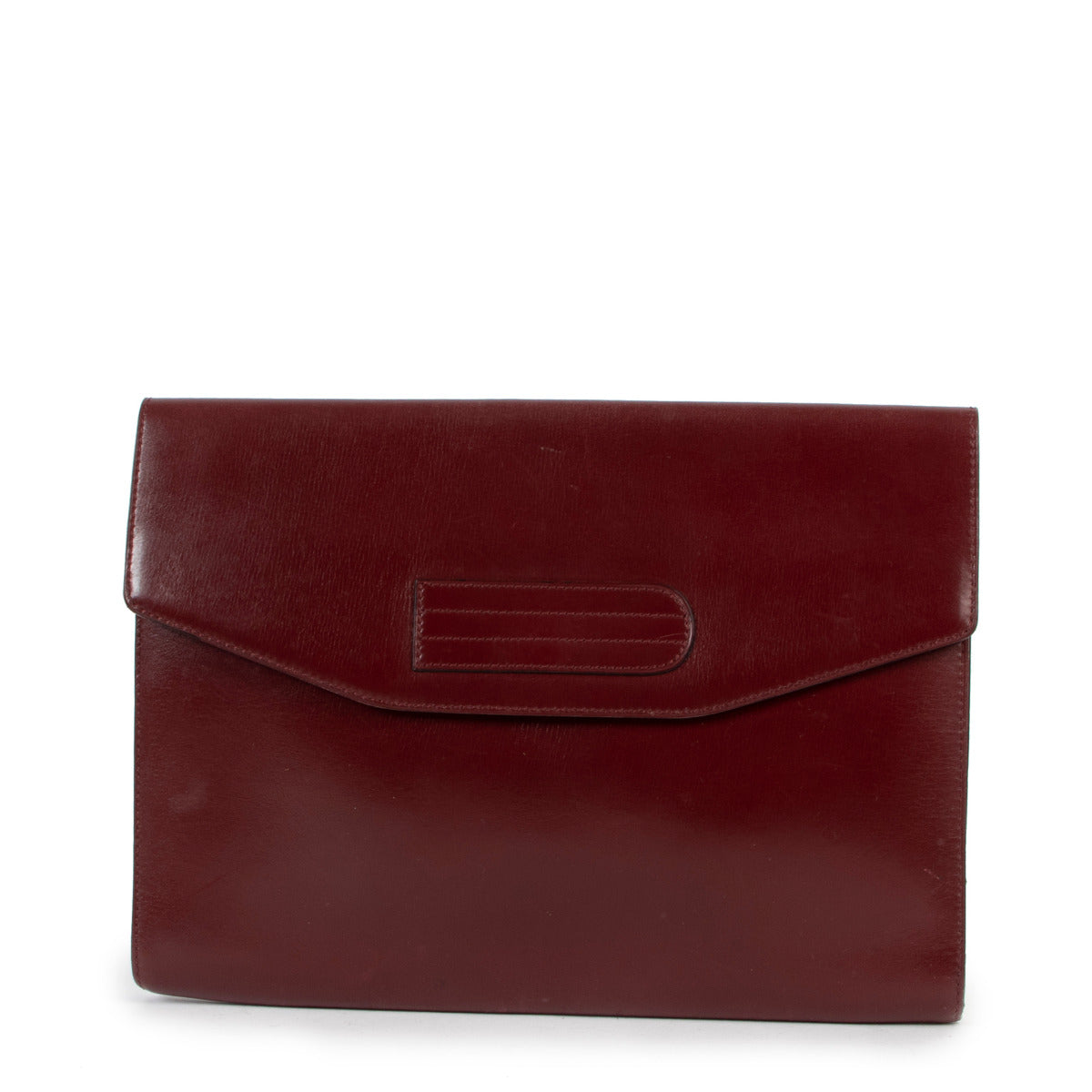 Delvaux Burgundy Smooth Leather Clutch