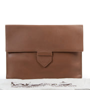 Delvaux Brown Leather A4 Presse Pouch te koop