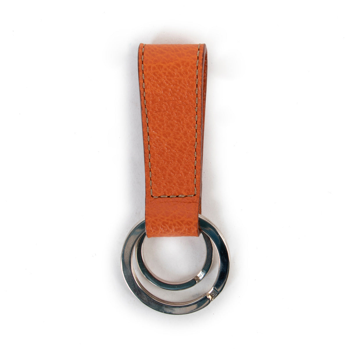 Porte-clés en cuir orange Delvaux