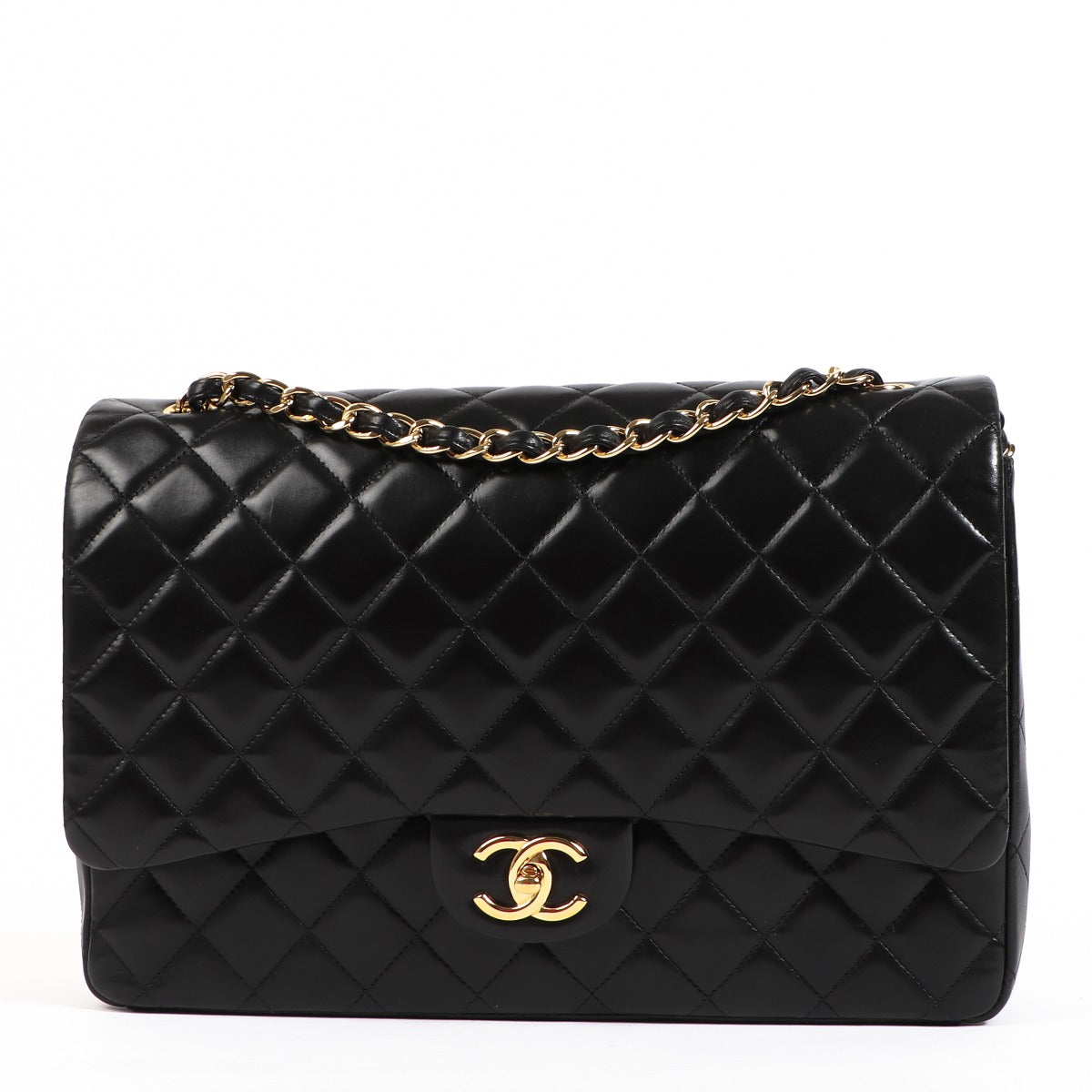 Shop authentic second hand Chanel Black Lambskin Maxi Classic Flap Bag on labellov.com