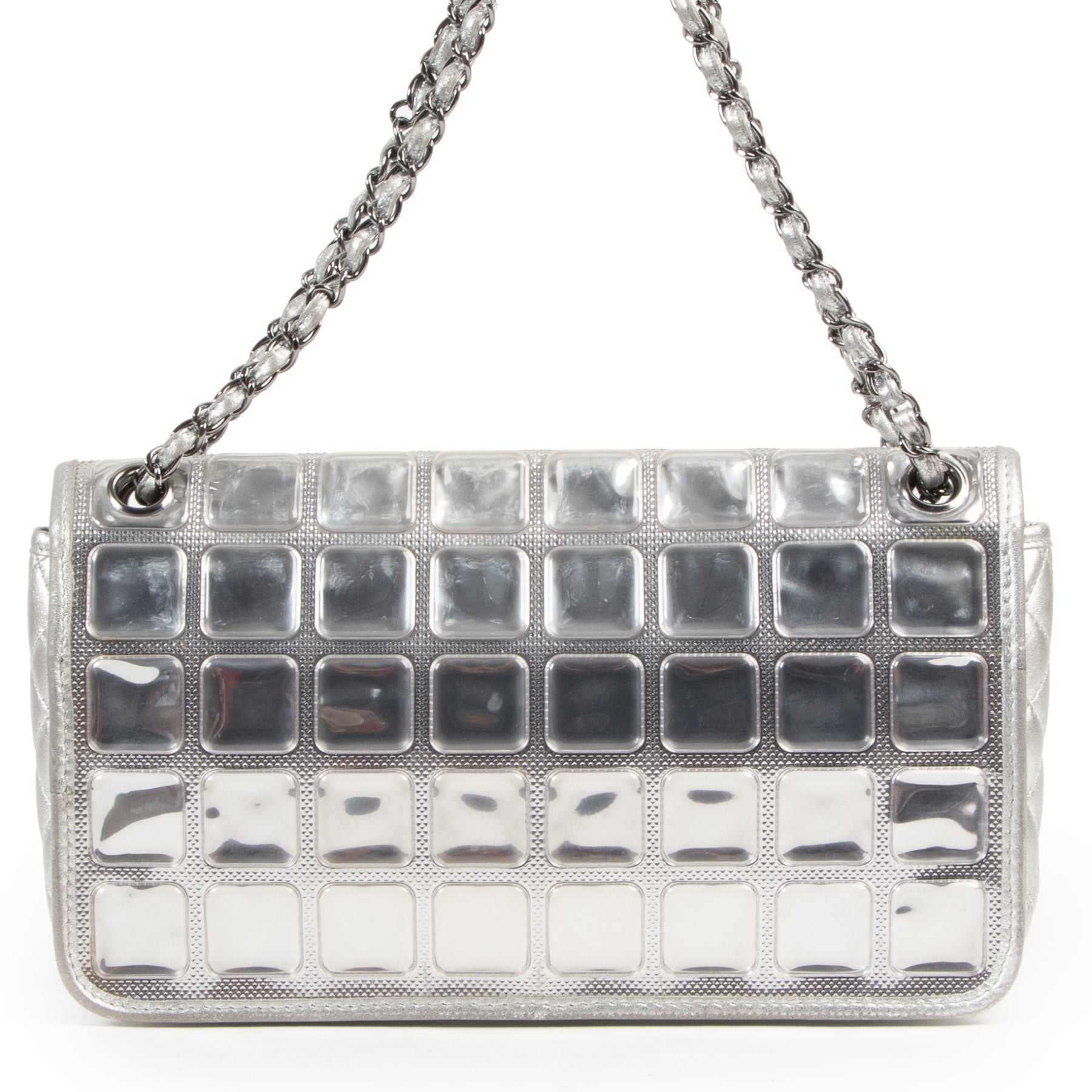 Chanel Silver Leather Ice Cube Limited Edition Flap Bag – Labellov