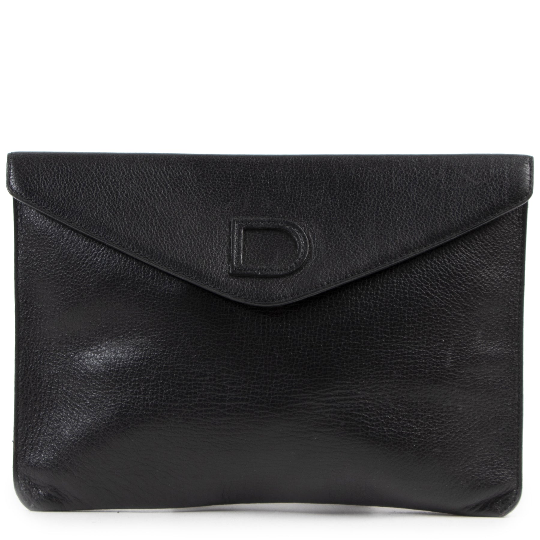 acheter en ligne seconde main Delvaux Black Enveloppe Clutch