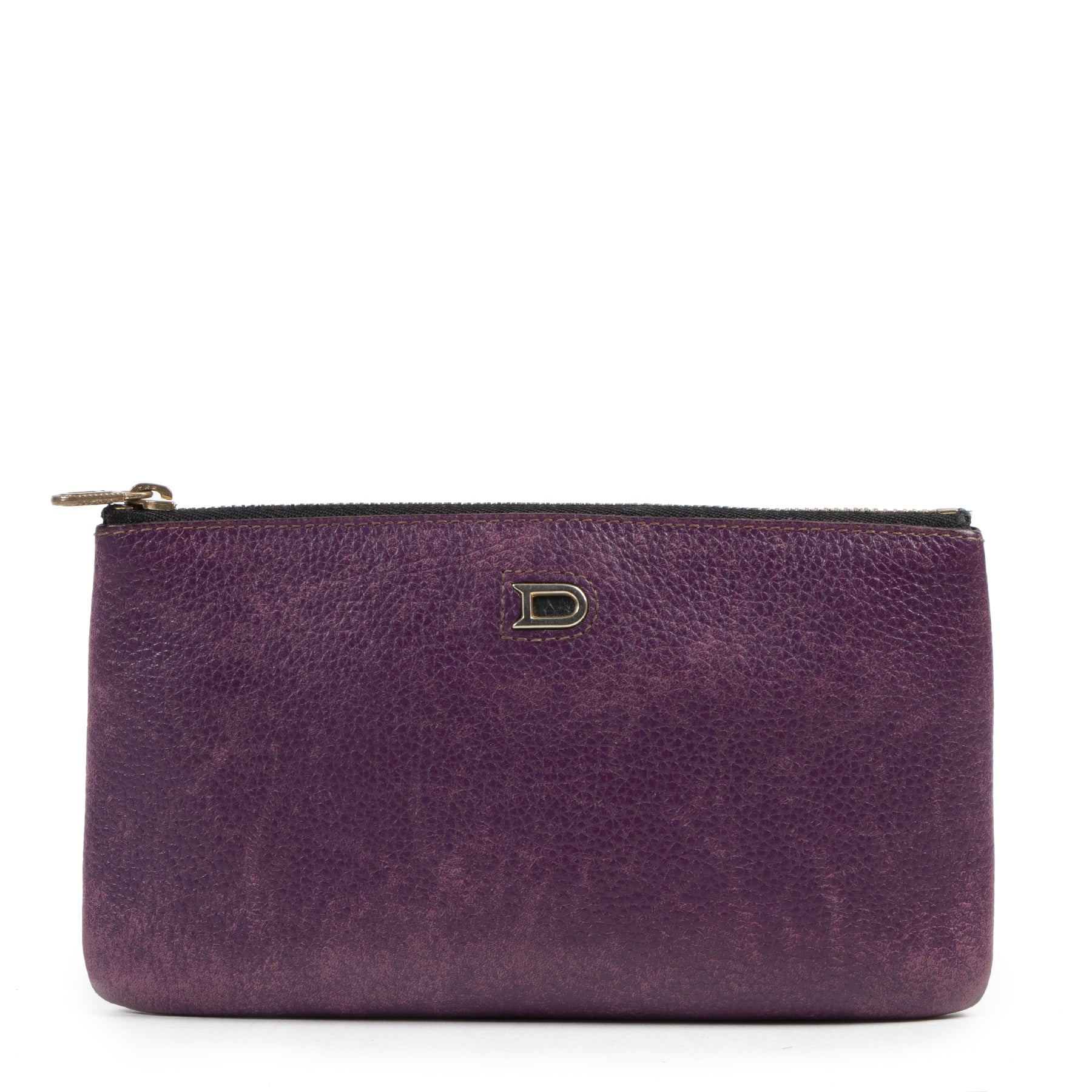 Authentic secondhand Delvaux Purple Leather Pouch designer accessories fashion luxury vintage webshop safe secure online shopping