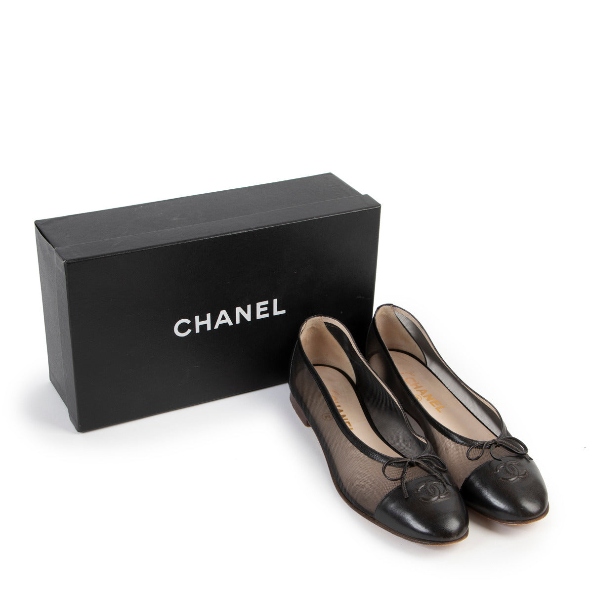 Chanel Black Mesh Ballerina Flats - size 40.5 for the best price at Labellov