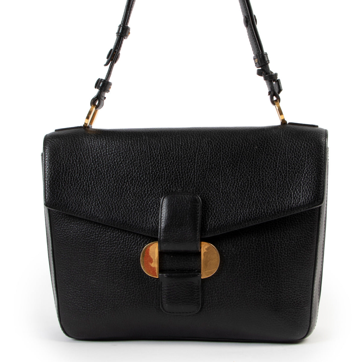 Delvaux Black and Gold Shoulder Bag for the best price at Labellov secondhand luxury