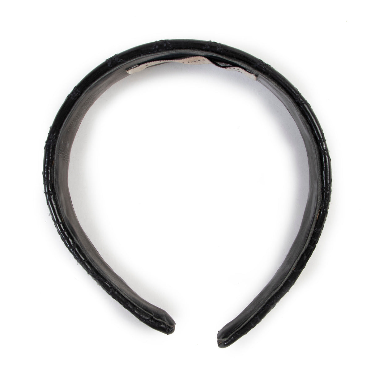 Christian Dior Cannage Black Leather Hair Band