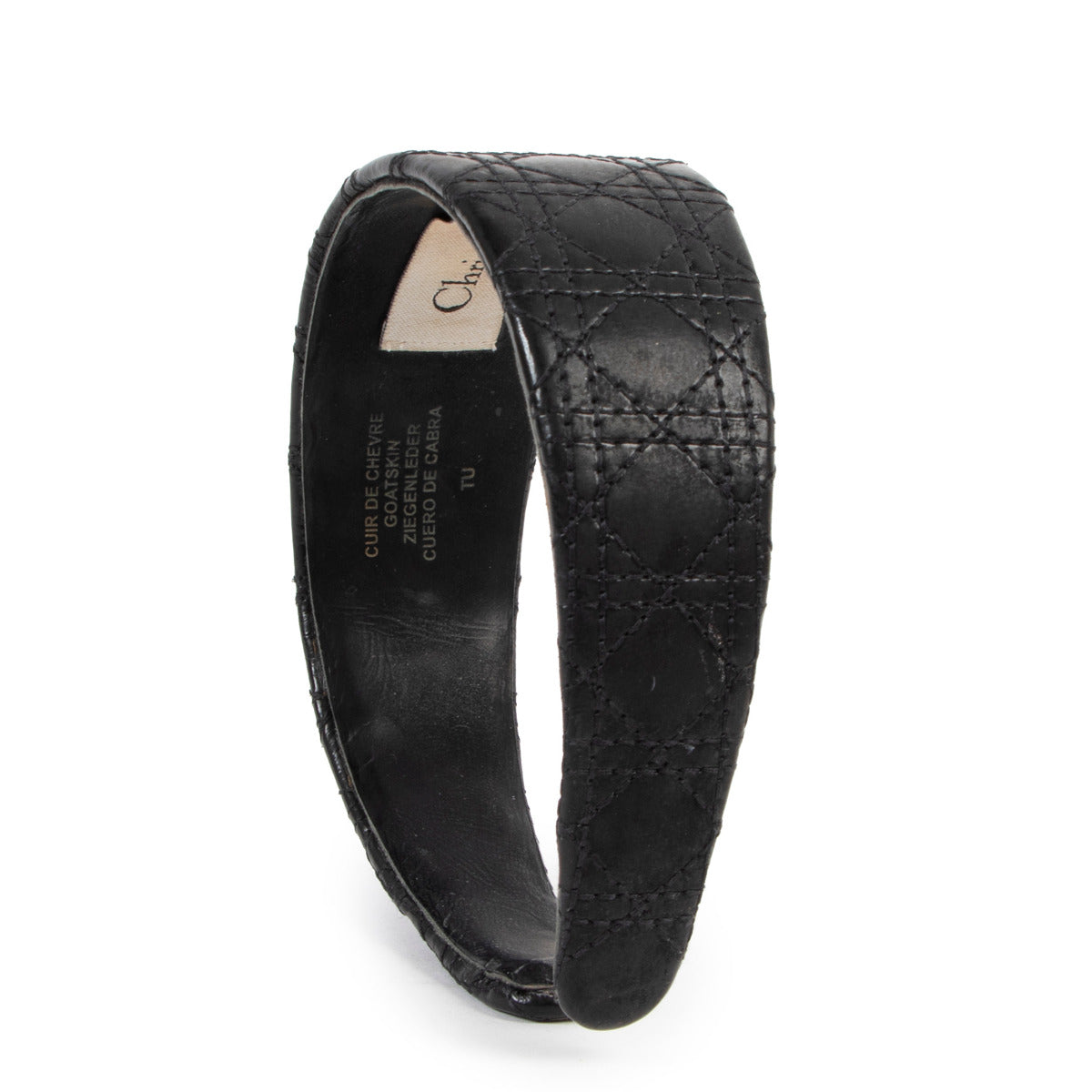Christian Dior Cannage Black Leather Hair Band for the best price at Labellov