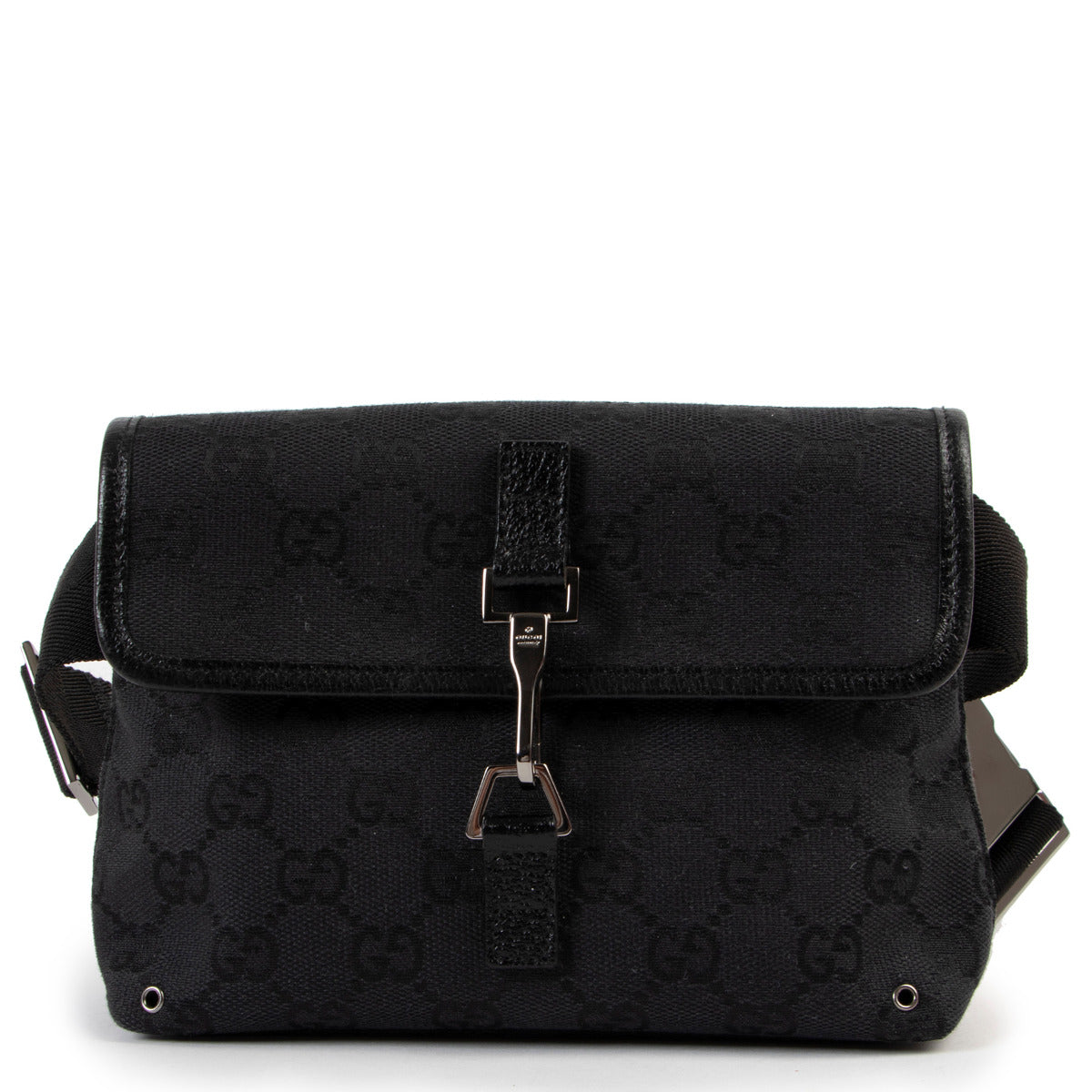Gucci Black Monogram GG Pouch Belt Bag