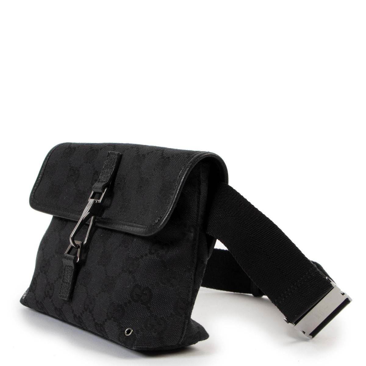 Gucci Black Monogram GG Pouch Belt Bag