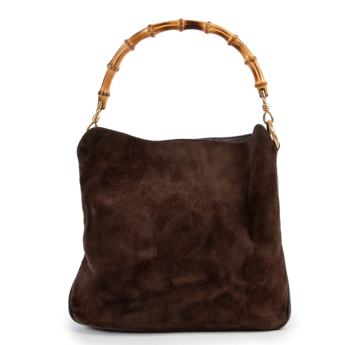 Gucci Bruine Suède Bamboo Medium Diana Schoudertas