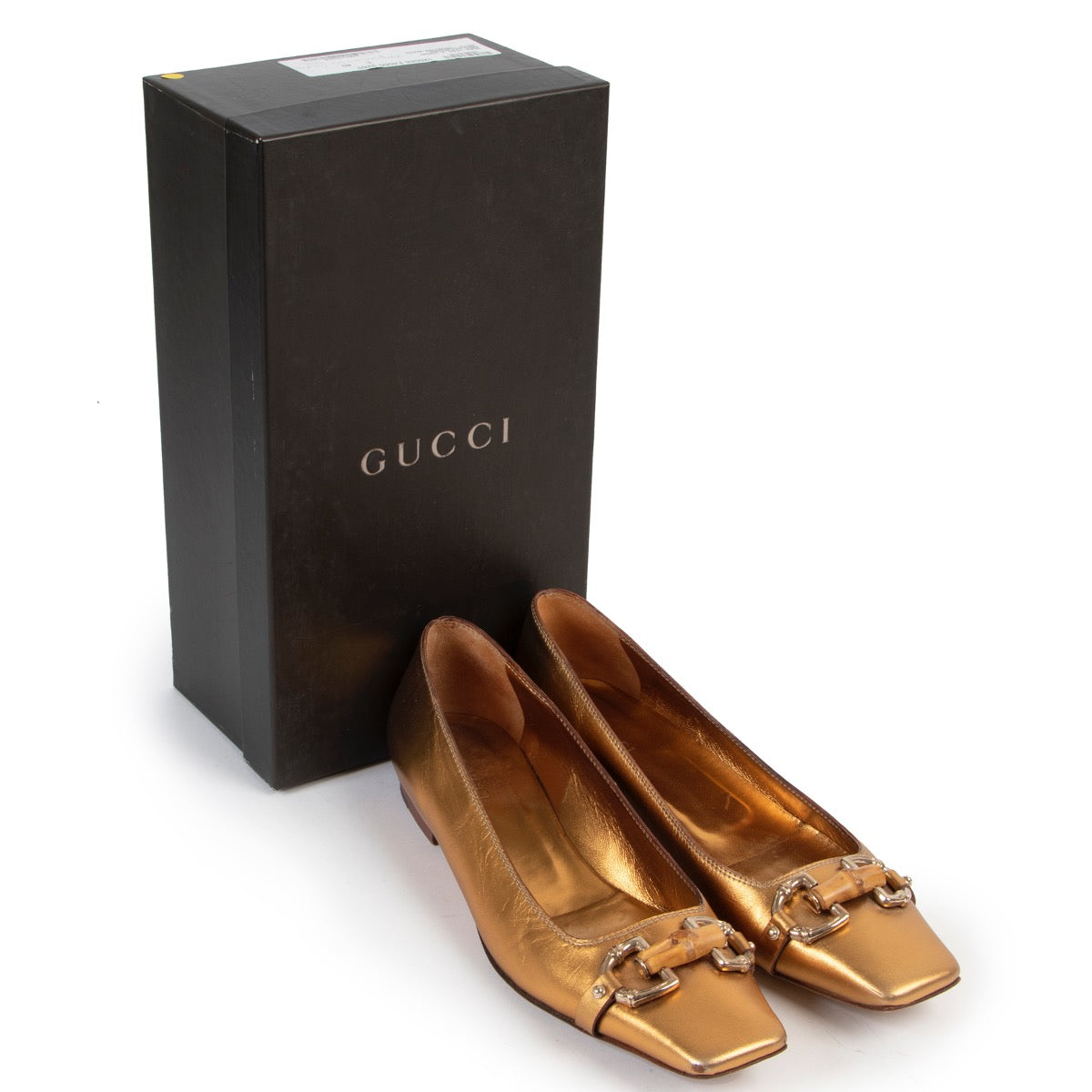 Shop safe online gold Gucci flats, Gucci flats in very good condition, Gold Gucci flats size 40,5 in very good condition