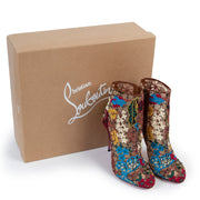 shop authentic second hand Christian Louboutin Miss Tennis Lace Embroidery Ankle Boots at Labellov for the best price
