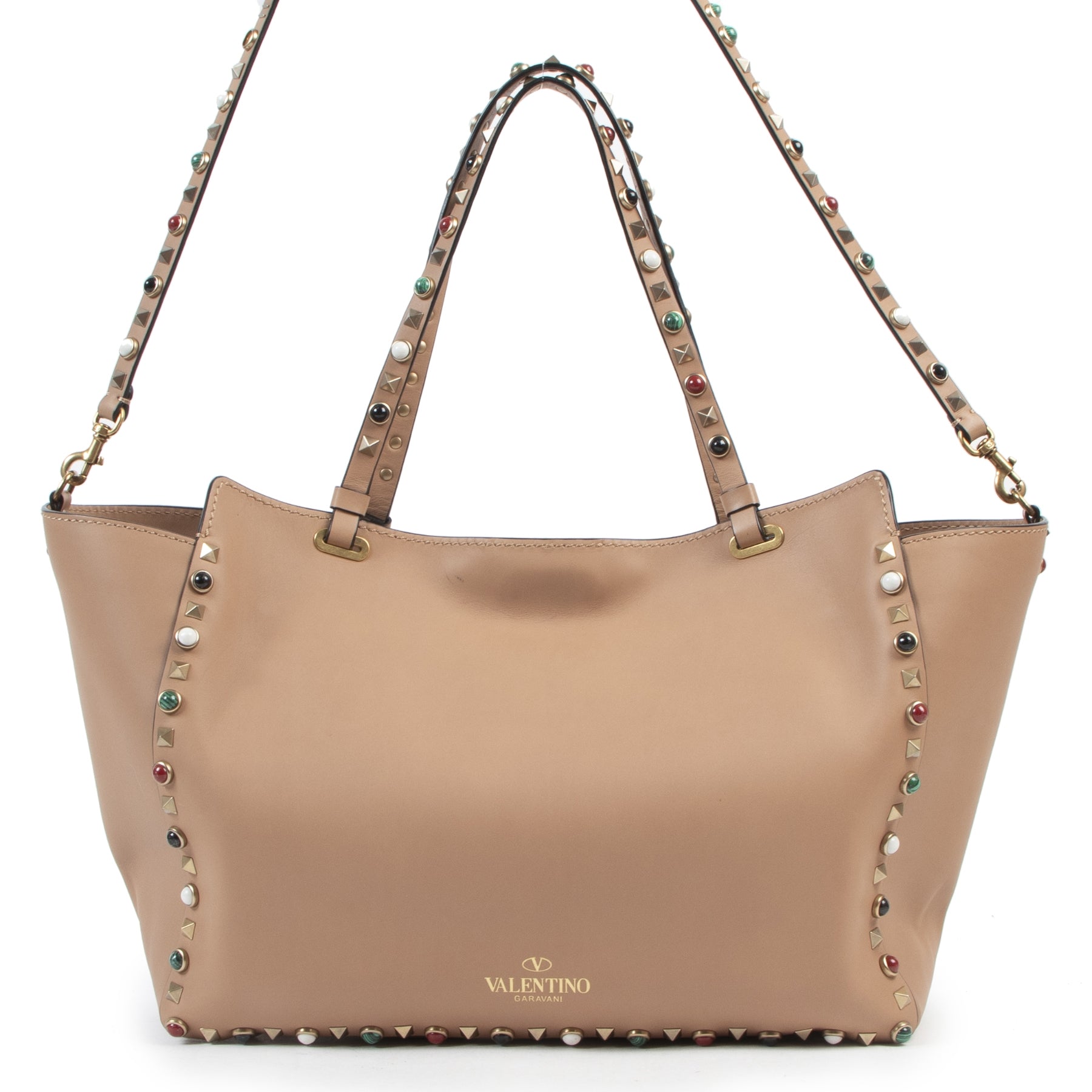 Secondhand luxury in Antwerp Belgium for the best price Valentino Garavani Rockstud Nude Shoulder Bag