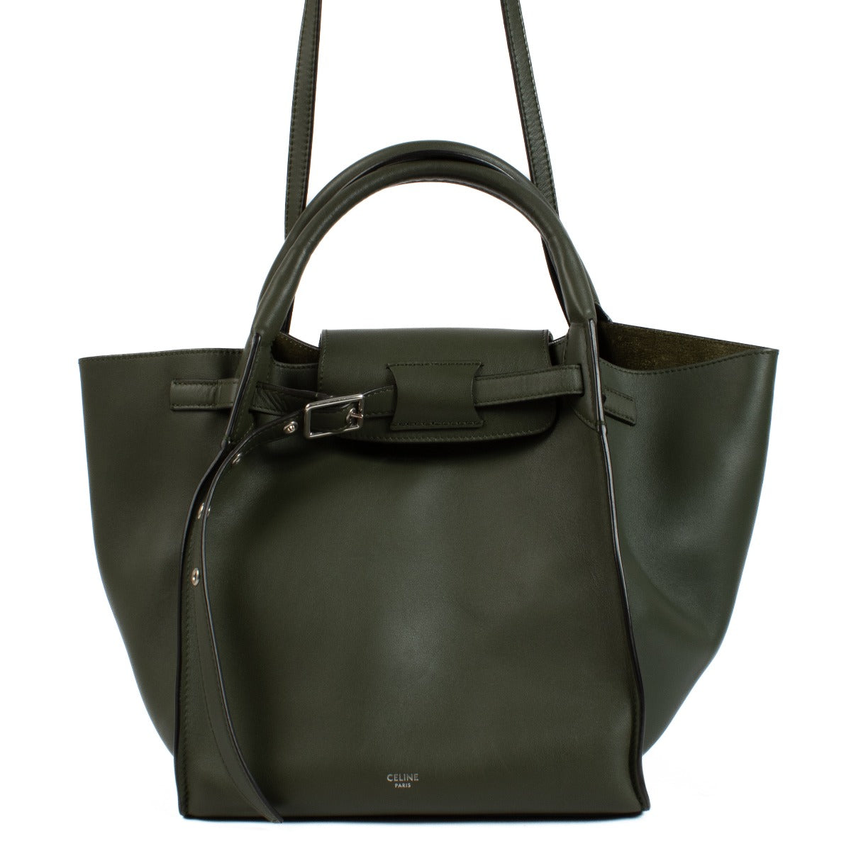 Celine petit sac Big Bag en cuir vert