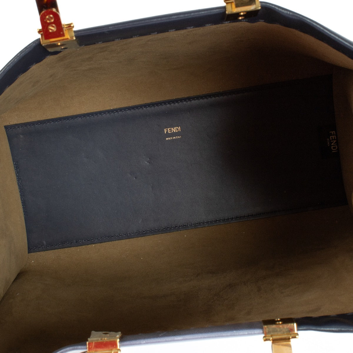 Fendi Blue Leather Medium Sunshine Bag