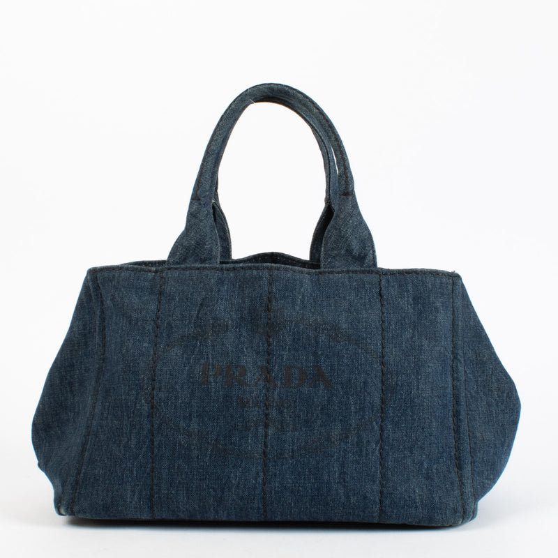 Prada Denim Canapa Tote Bag