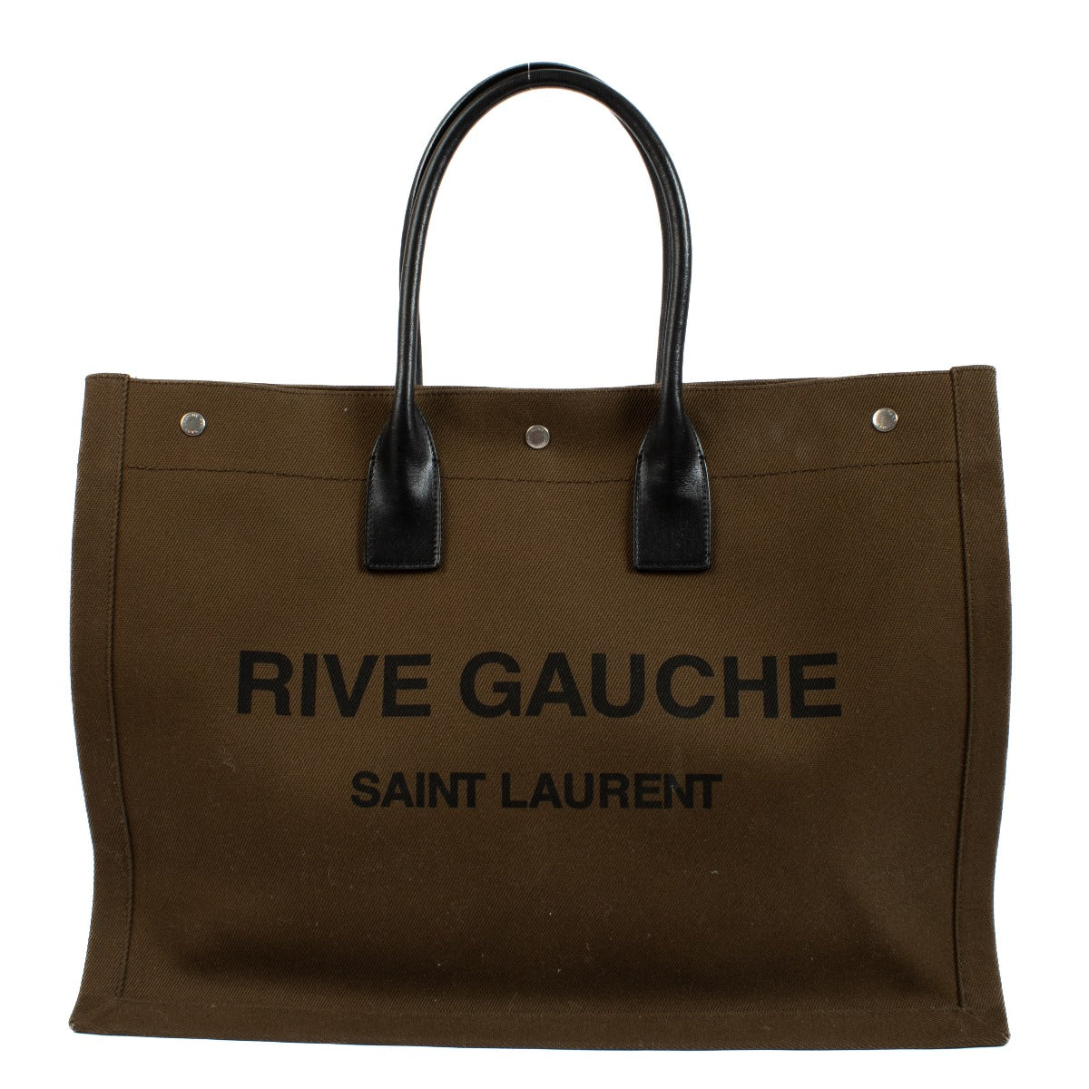 Saint Laurent Khaki Large Rive Gauche Tote Bag