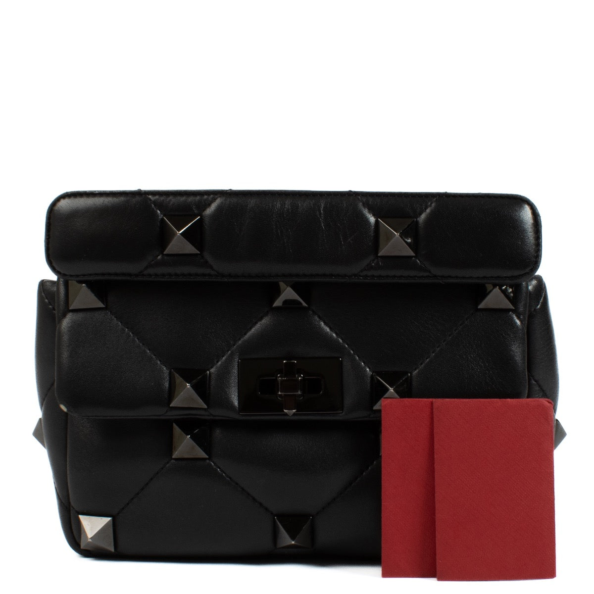 Buy authentic second hand Valentino Garavani Black Leather Medium Roman Stud Bag at Labellov.com