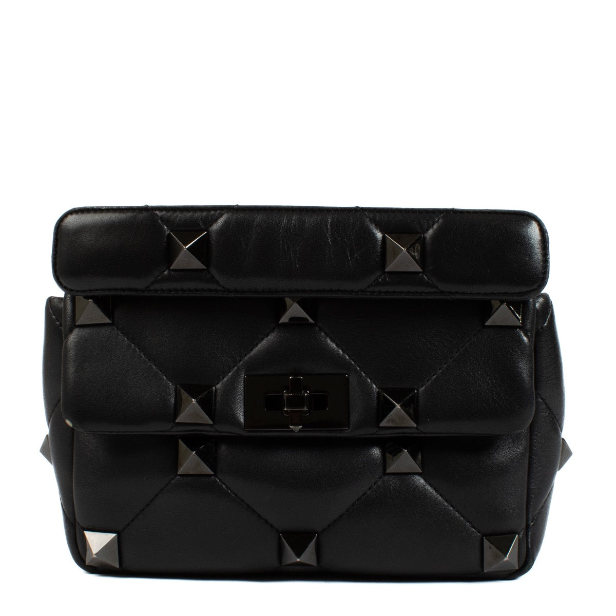 Buy authentic second hand Valentino Garavani Black Leather Medium Roman Stud Bag at Labellov.com