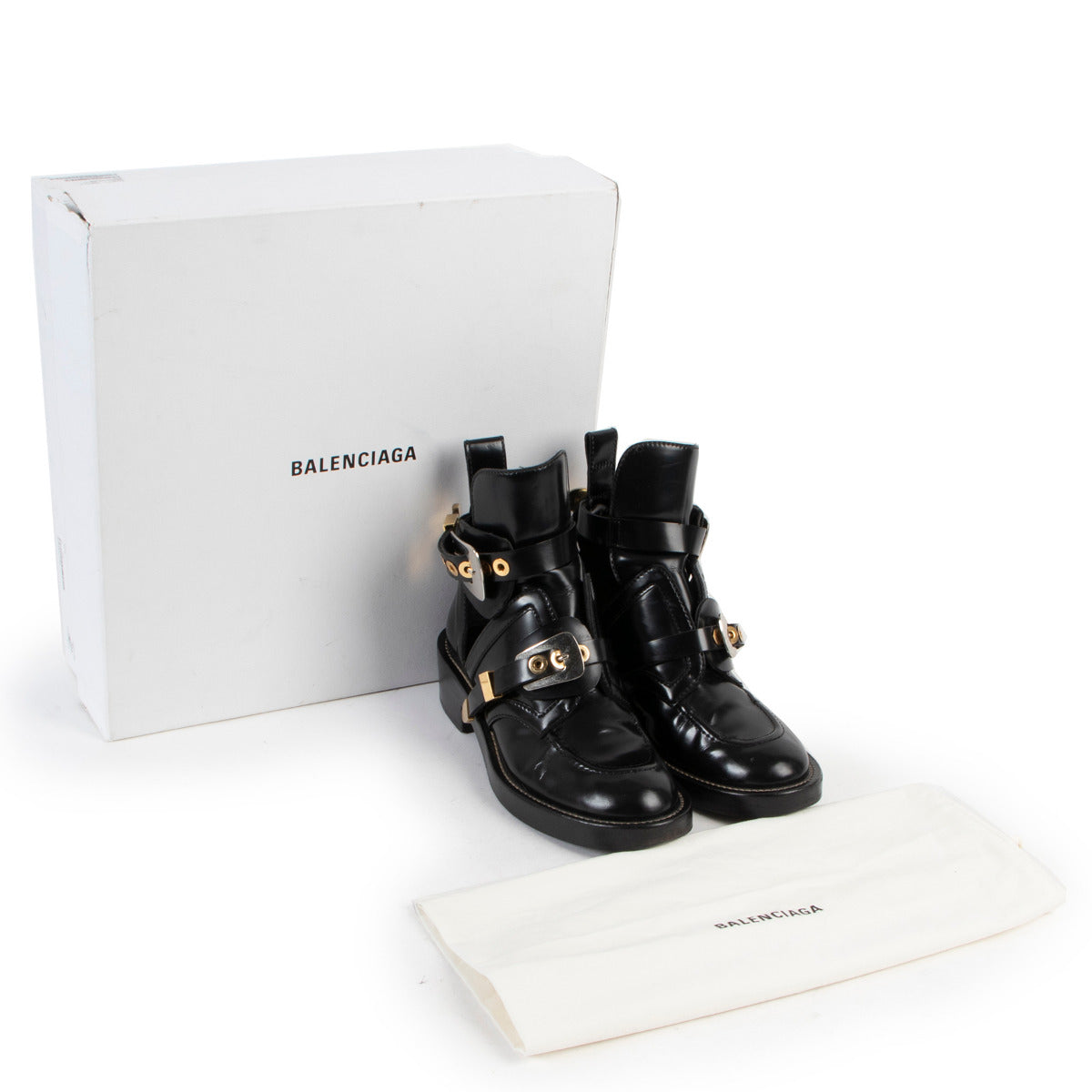 Bottes Balenciaga noires à boucles - taille 39