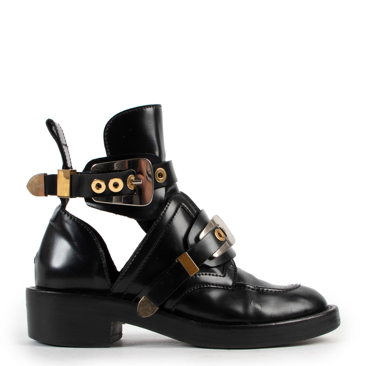 Bottes Balenciaga noires à boucles - taille 39