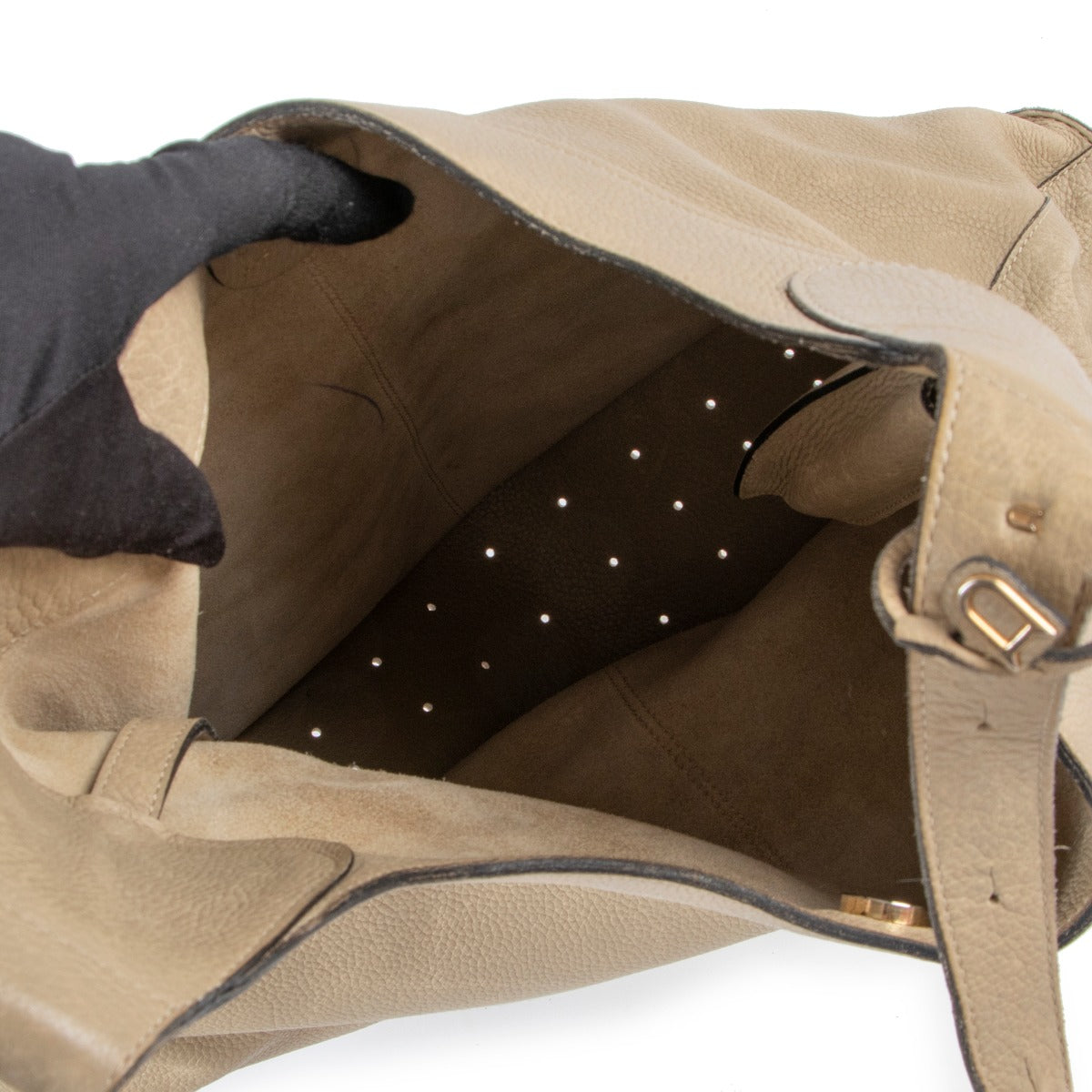 Delvaux Satan Beige Shoulder Bag Preloved