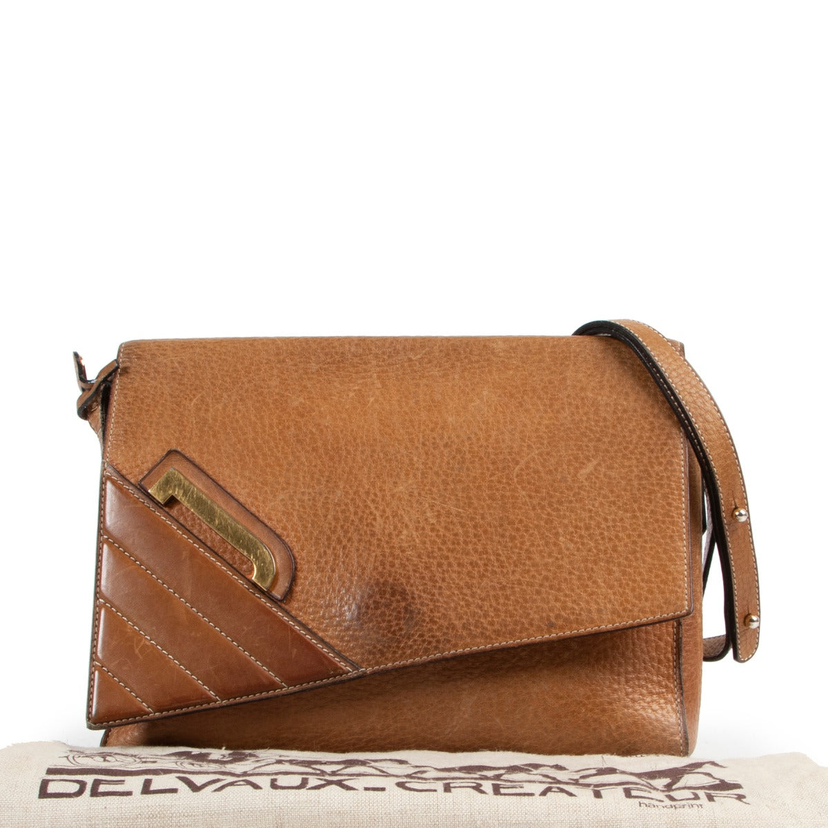 Vintage Delvaux Cognac Shoulder Bag