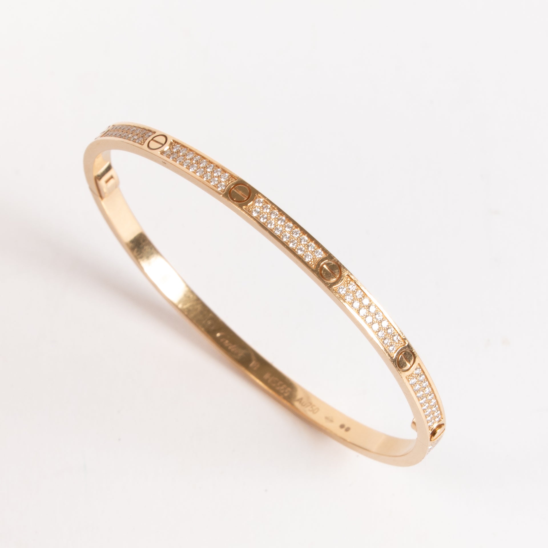 Shop the authentic Cartier Pavé Diamonds Rose Gold LOVE Small Bracelet on Labellov.com !
