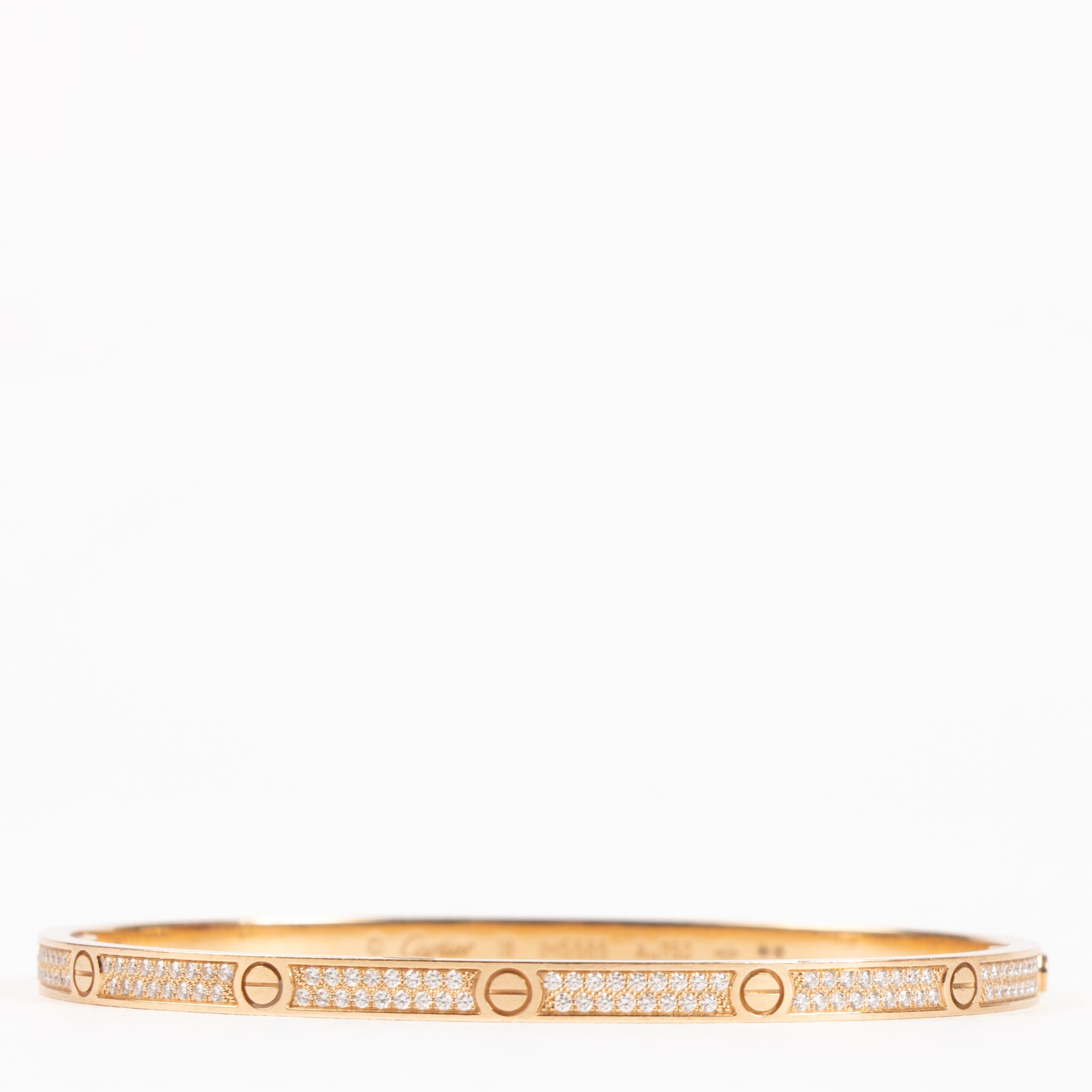 Shop the authentic Cartier Pavé Diamonds Rose Gold LOVE Small Bracelet on Labellov.com !