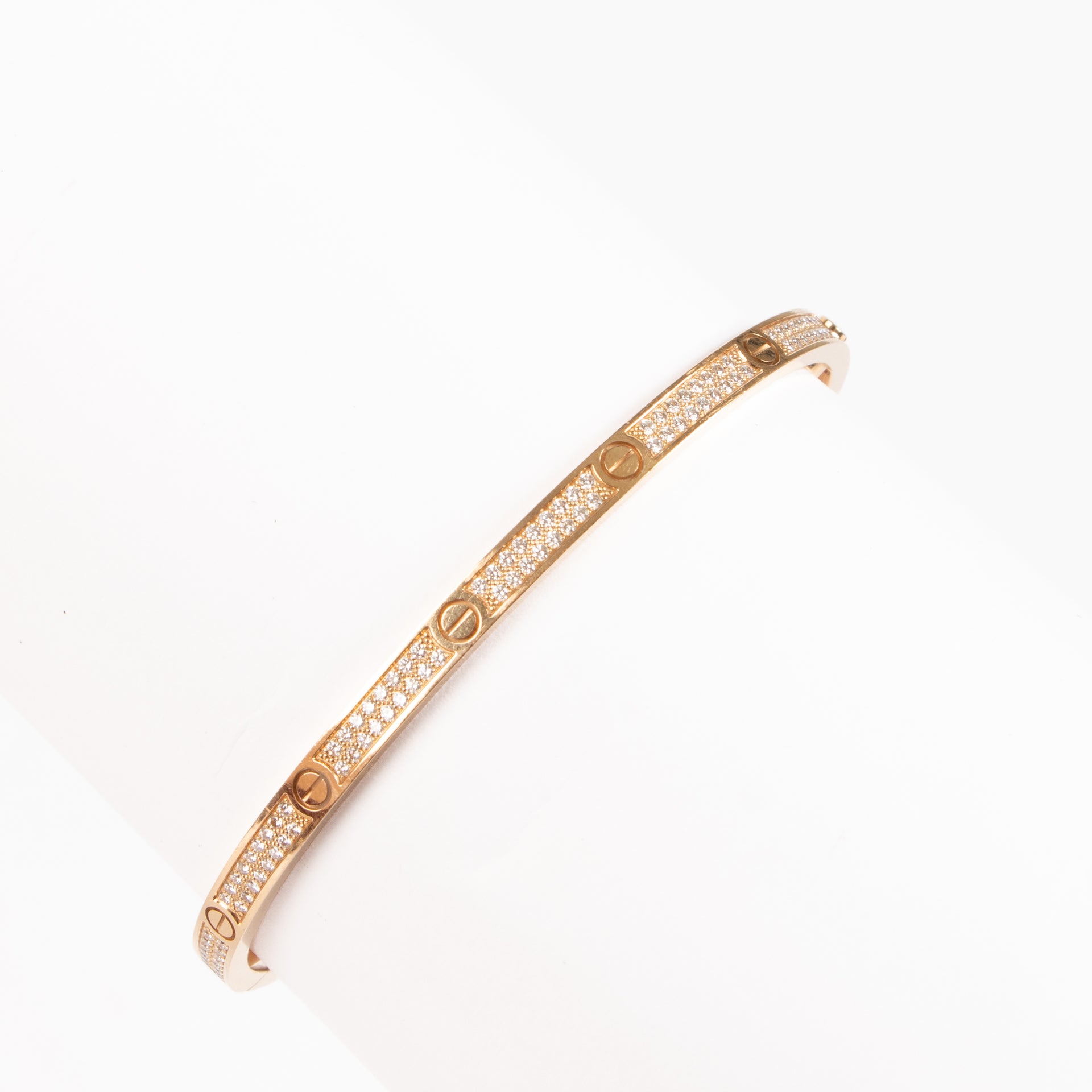 Shop the authentic Cartier Pavé Diamonds Rose Gold LOVE Small Bracelet on Labellov.com !