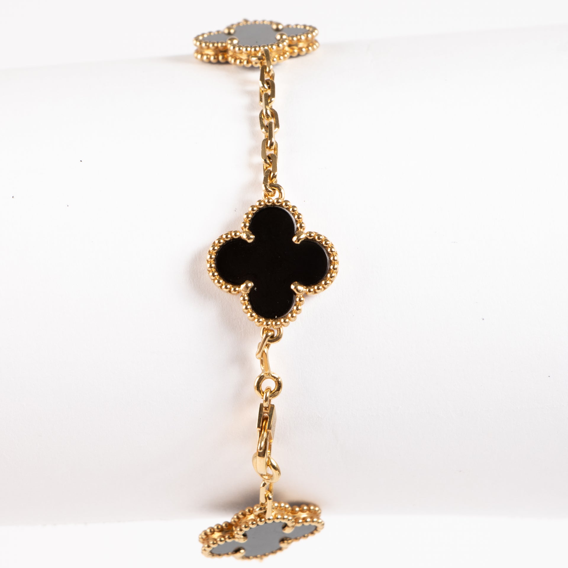 Van Cleef & Arpels 5 Motifs Onyx Vintage Alhambra Bracelet