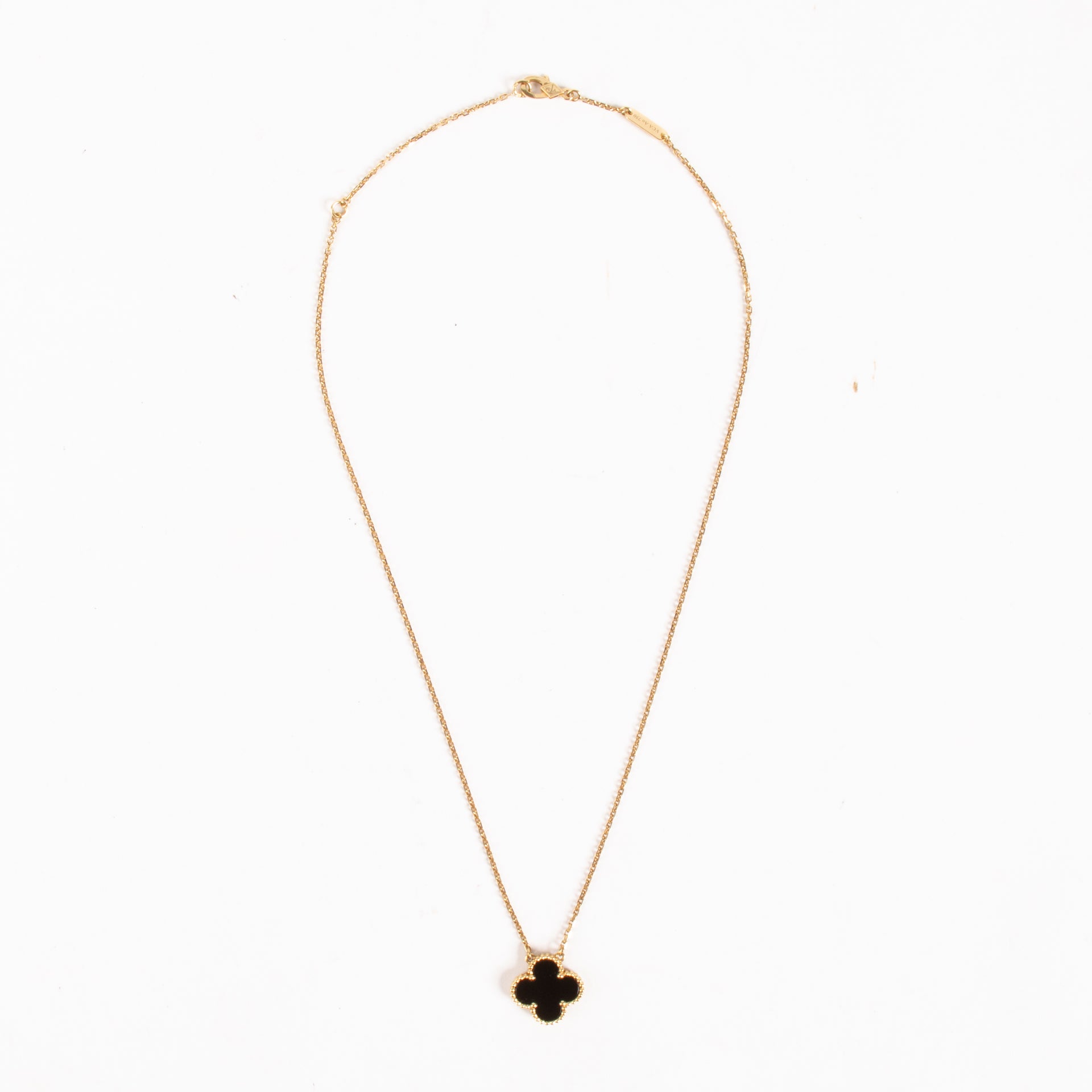 Van Cleef & Arpels Onyx Vintage Alhambra Pendant