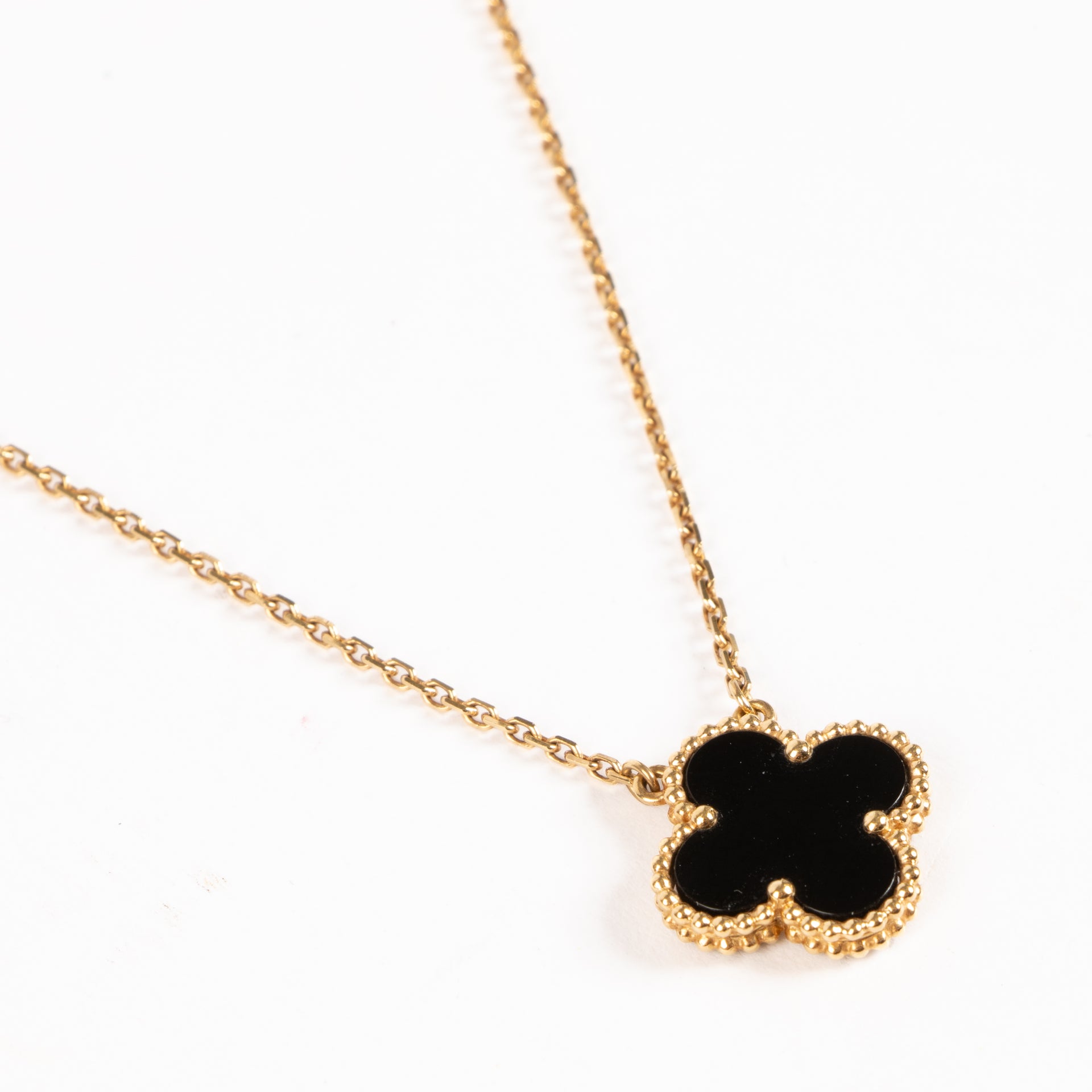 Van Cleef & Arpels Onyx Vintage Alhambra Pendant
