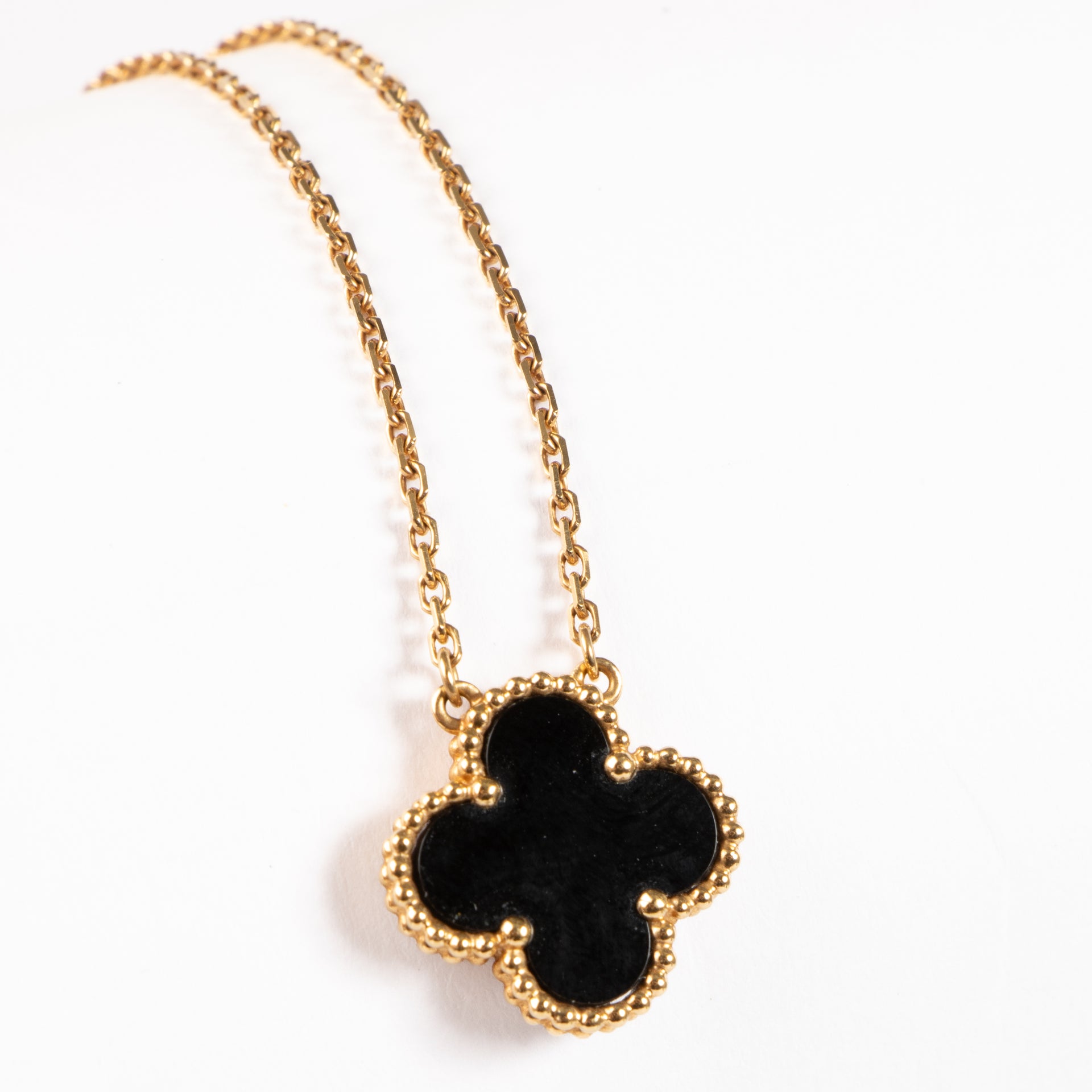 Van Cleef & Arpels Onyx Vintage Alhambra Pendant
