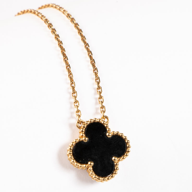 Van Cleef & Arpels Onyx Vintage Alhambra Pendant