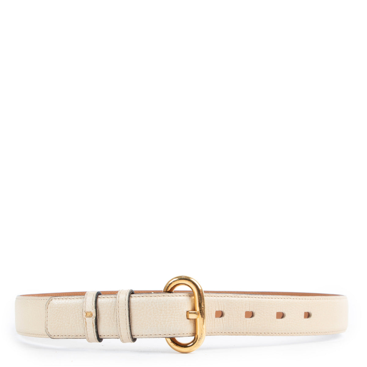 Delvaux Beige Leather Belt - size 75