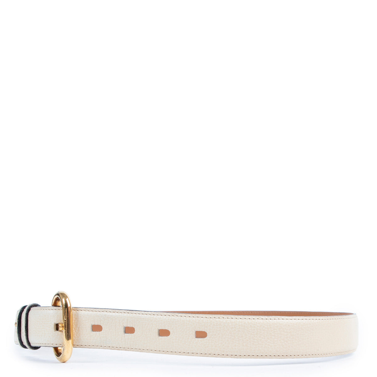 Delvaux Beige Leather Belt - size 75