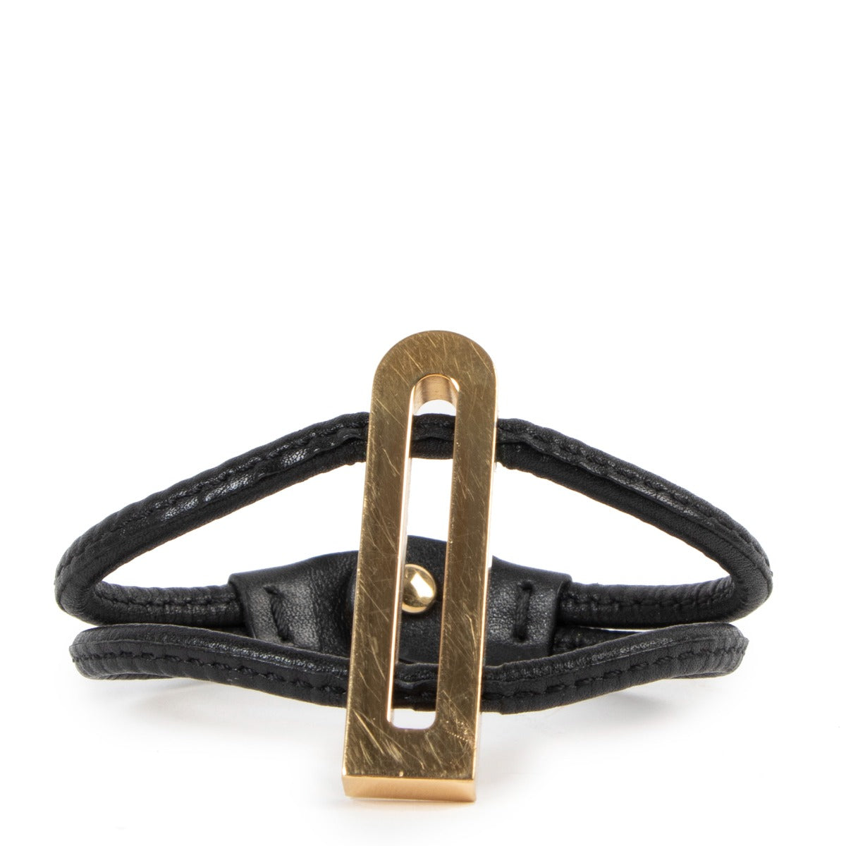 Delvaux Black Leather Déclic Bracelet