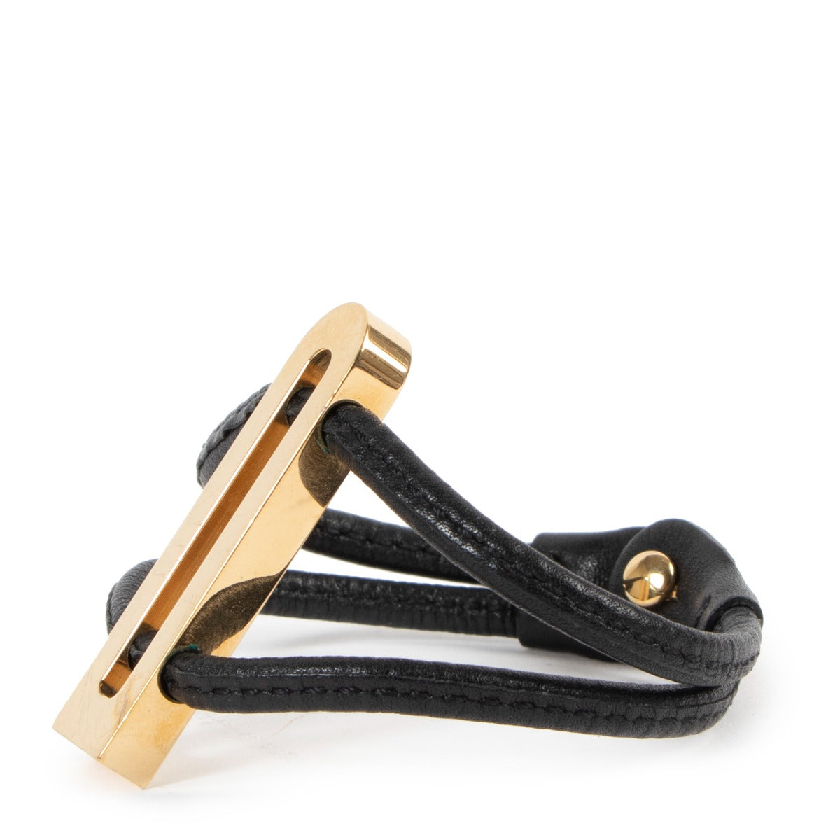 Delvaux Black Leather Déclic Bracelet