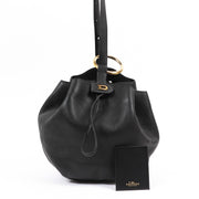 Delvaux Black Roses des Vents Bucket Bag