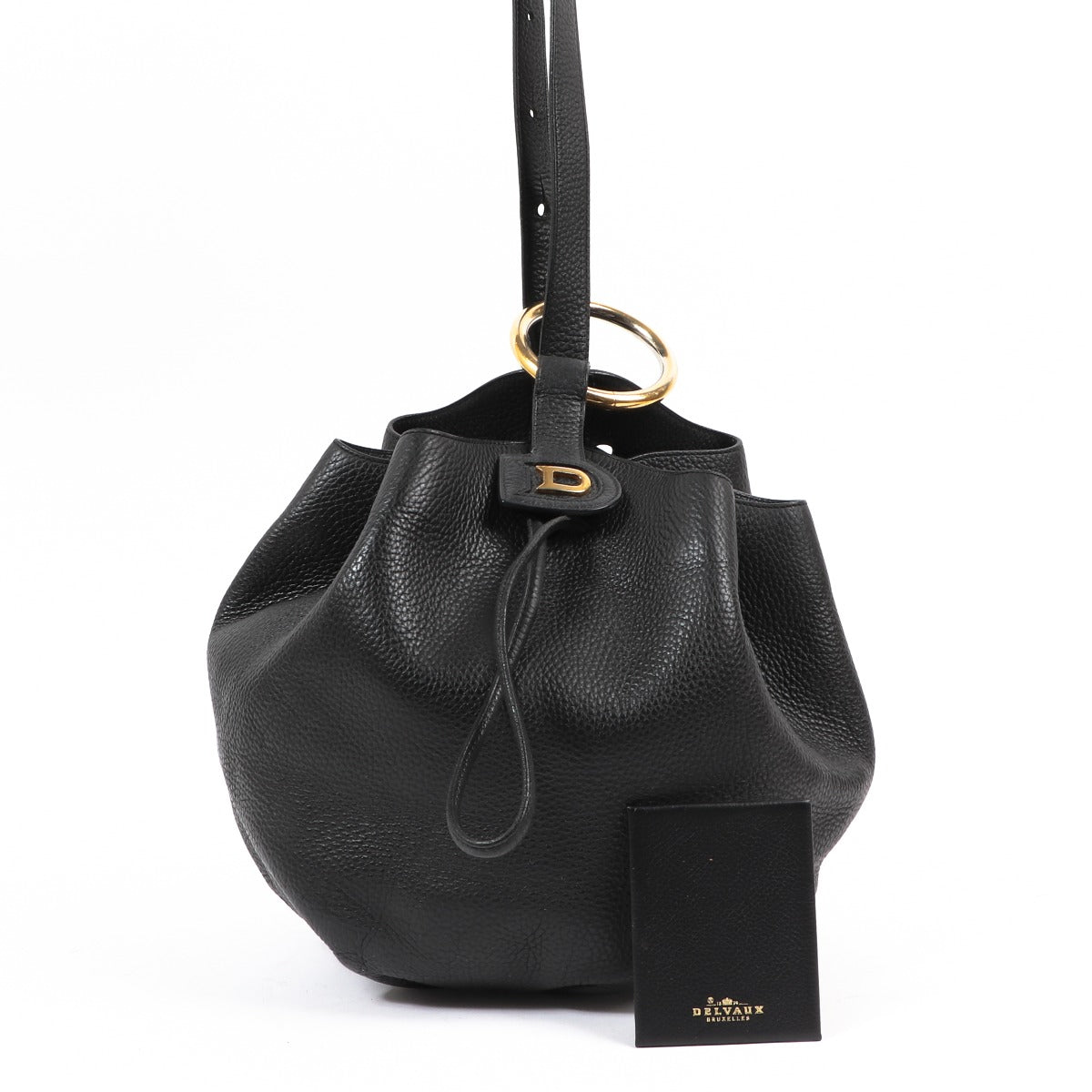 Delvaux Black Roses des Vents Bucket Bag
