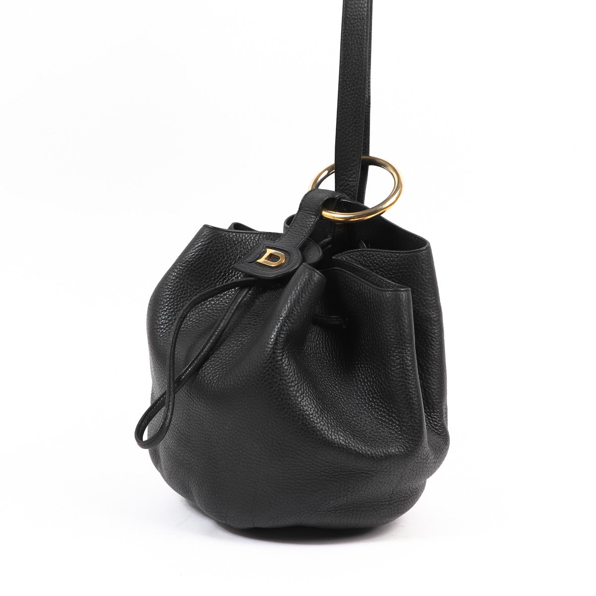 Delvaux Black Roses des Vents Bucket Bag