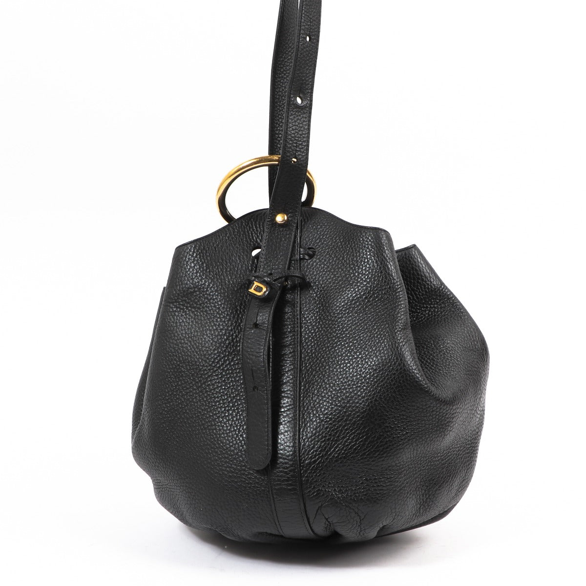 Delvaux Black Roses des Vents Bucket Bag