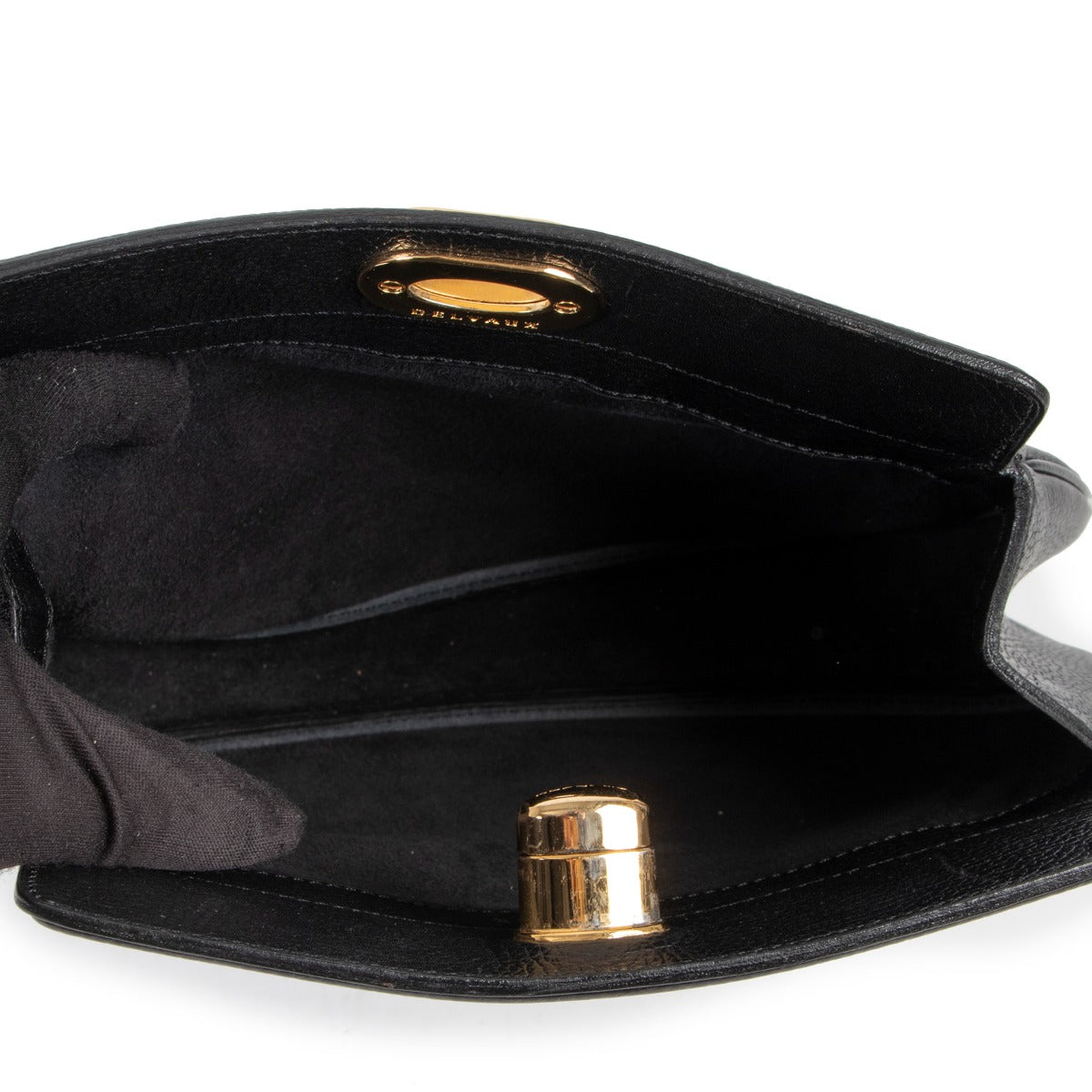 Delvaux Blue Round Clutch now available at Labellov. Secondhand Delvaux designer items ready for a secondlife.