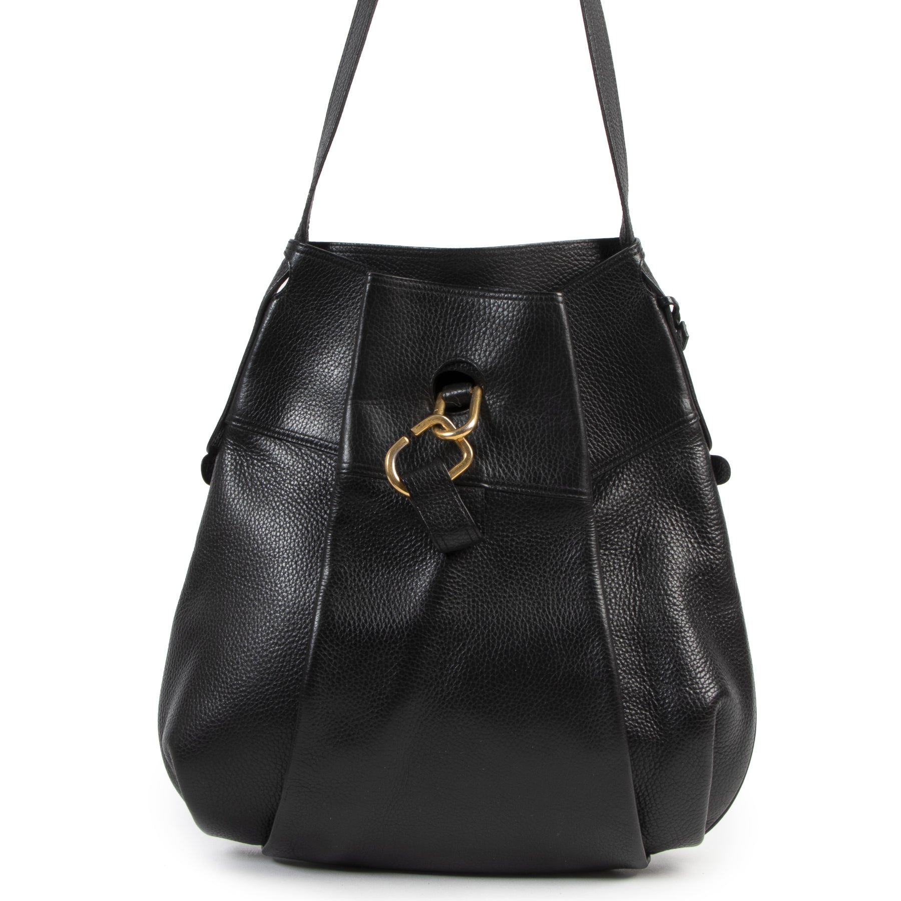 Authentique seconde-main Delvaux noir sacs-à-main online en ligne webshop LabelLOV Anvers.