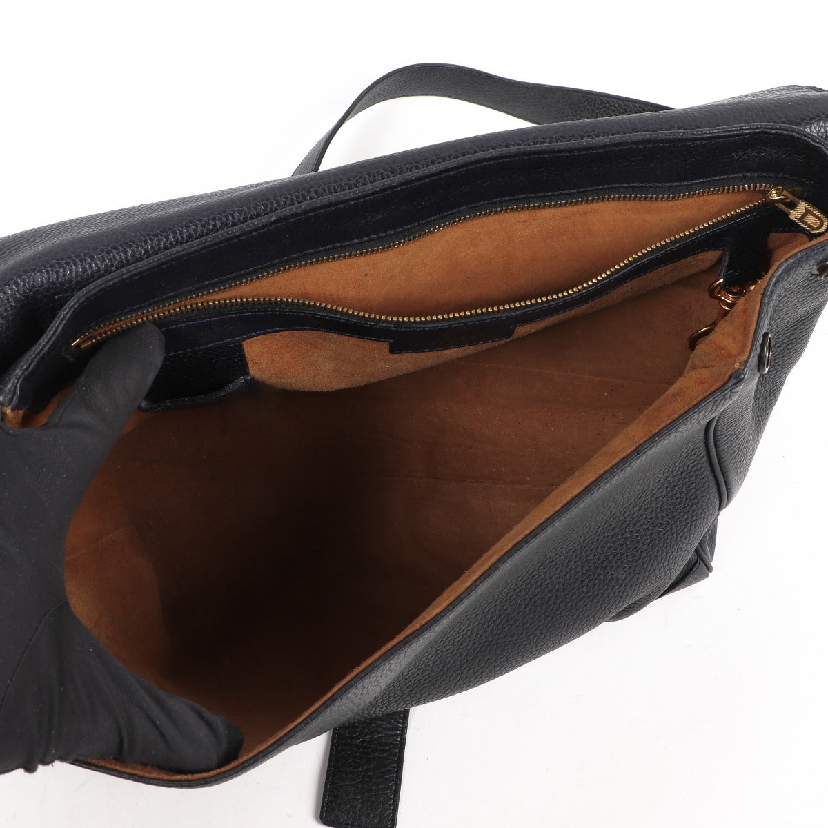 Sac bandoulière vintage Delvaux en cuir bleu