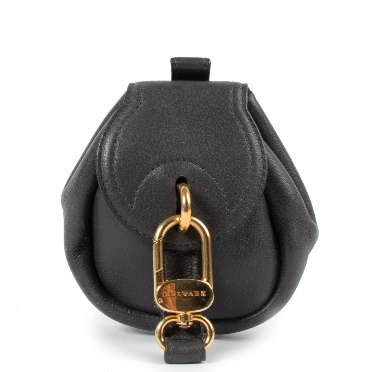 Delvaux Steel Grey Micro Cerceau Pouch