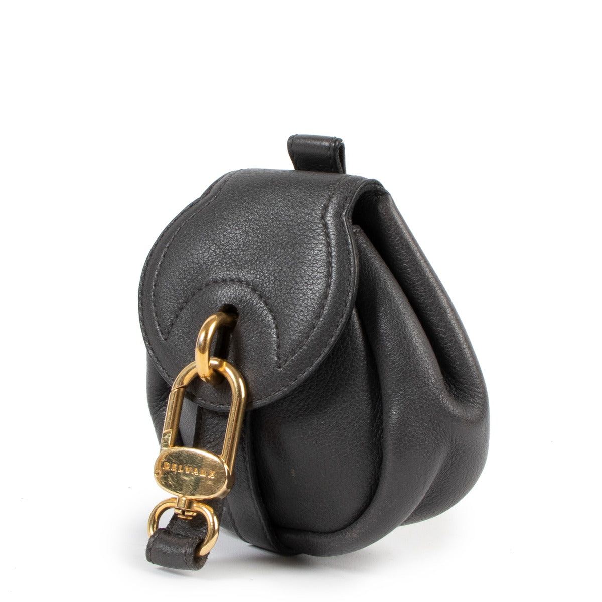 Delvaux Steel Grey Micro Cerceau Pouch